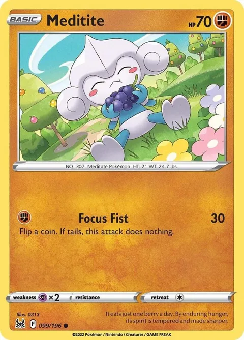 Meditite #099/196 Reverse Holofoil Pokémon card from Lost Origin