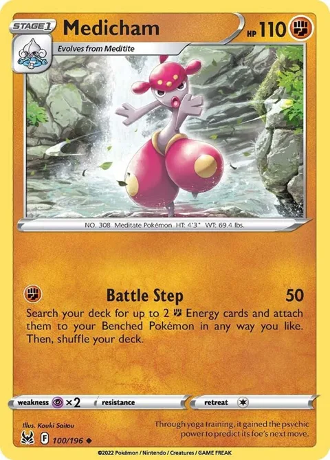 Medicham #100/196 Pokémon card from Lost Origin
