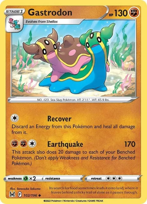 Gastrodon #102/196 Reverse Holofoil Pokémon card from Lost Origin