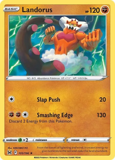 Landorus #105/196 Reverse Holofoil Pokémon card from Lost Origin