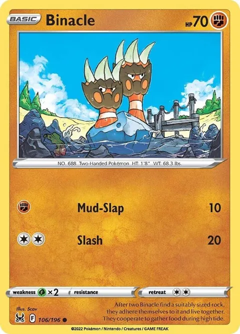 Binacle #106/196 Pokémon card from Lost Origin