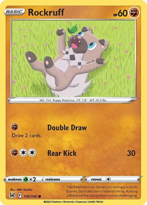Rockruff #109/196 Pokémon card from Lost Origin