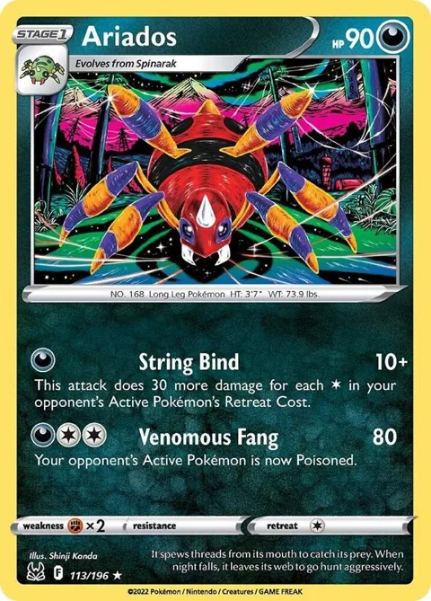 Ariados #113/196 Reverse Holofoil Pokémon card from Lost Origin