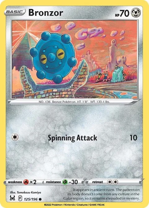 Bronzor #125/196 Pokémon card from Lost Origin