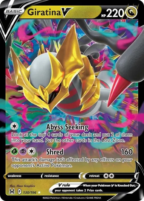 Giratina V #130/196 Holofoil Pokémon card from Lost Origin