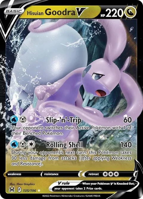 Hisuian Goodra V #135/196 Holofoil Pokémon card from Lost Origin