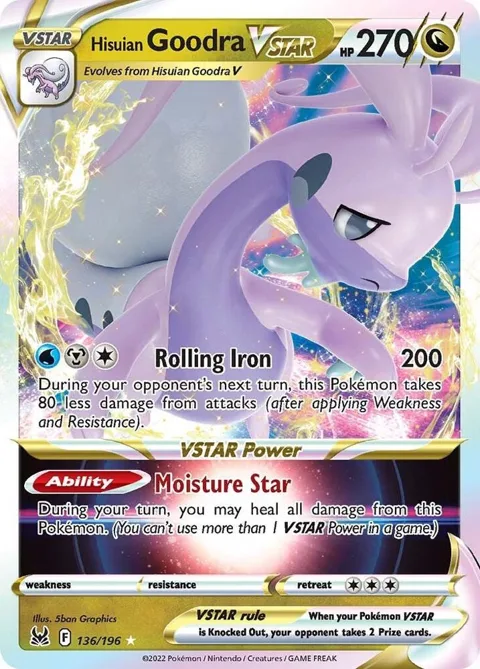 Hisuian Goodra VSTAR #136/196 Holofoil Pokémon card from Lost Origin