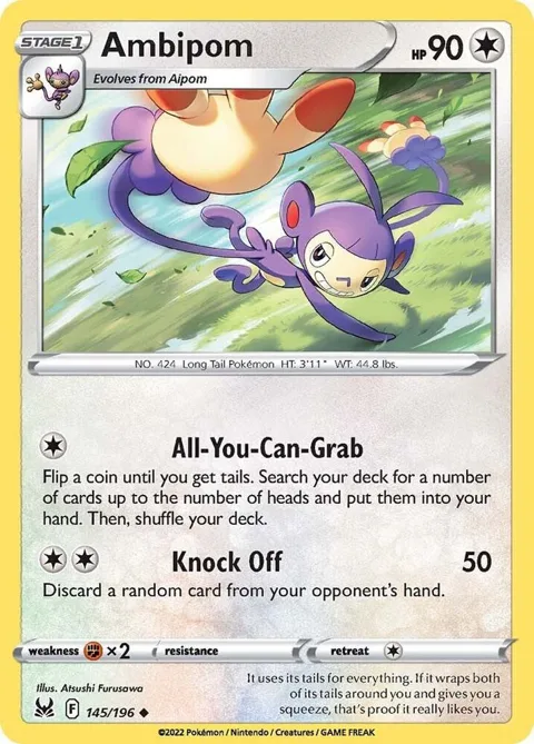 Ambipom #145/196 Pokémon card from Lost Origin