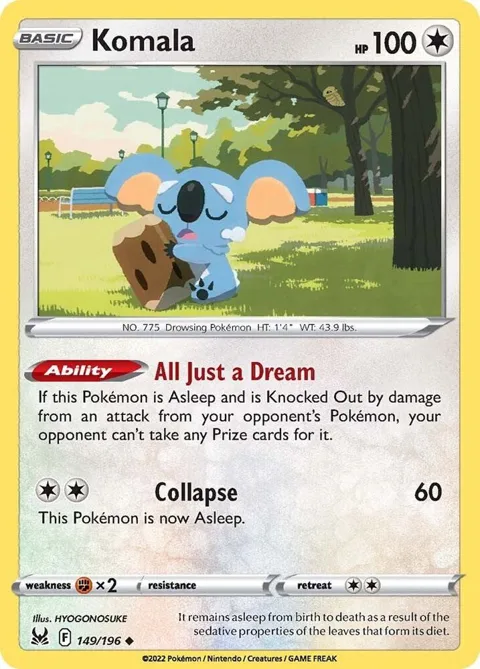Komala #149/196 Pokémon card from Lost Origin