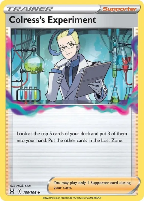 Colress's Experiment #155/196 Reverse Holofoil Pokémon card from Lost Origin