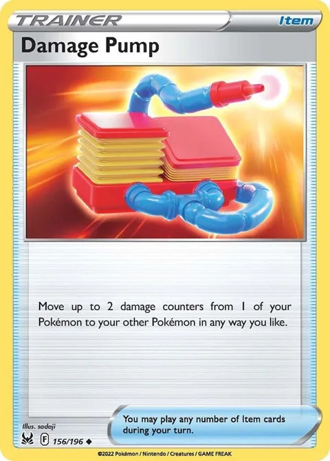 Damage Pump #156/196 Reverse Holofoil Pokémon card from Lost Origin