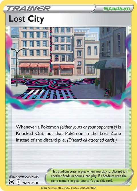 Lost City #161/196 Reverse Holofoil Pokémon card from Lost Origin