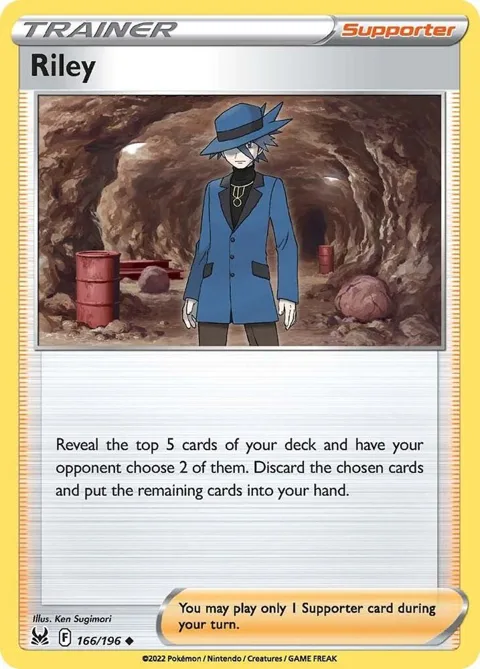 Riley #166/196 Pokémon card from Lost Origin
