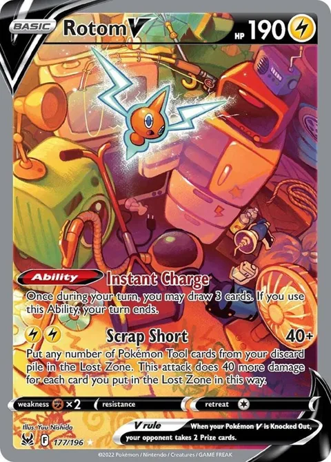 Rotom V Alt Art #177/196 Holofoil Pokémon card from Lost Origin
