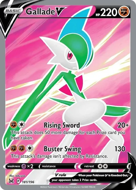 Gallade V Full Art #181/196 Holofoil Pokémon card from Lost Origin