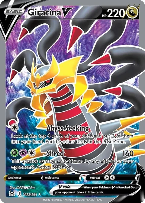 Giratina V Full Art #185/196 Holofoil Pokémon card from Lost Origin