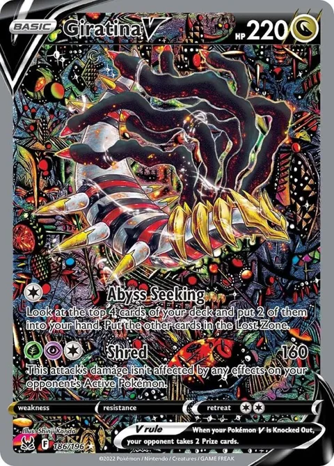 Giratina V Alt Art #186/196 Holofoil Pokémon card from Lost Origin