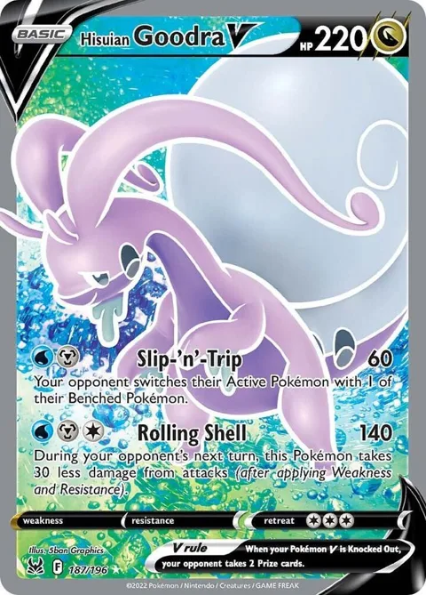 Hisuian Goodra V Full Art #187/196 Holofoil Pokémon card from Lost Origin