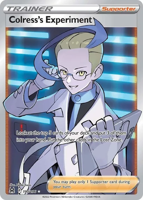 Colress's Experiment Full Art #190/196 Holofoil Pokémon card from Lost Origin