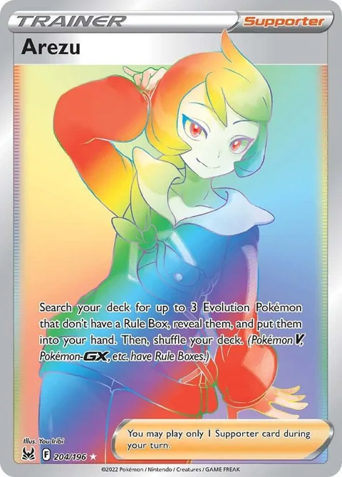 Arezu Secret Rare #204/196 Holofoil Pokémon card from Lost Origin