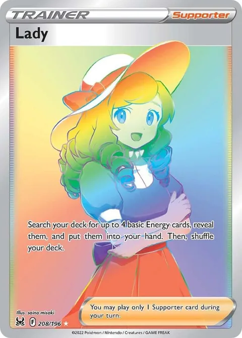 Lady Secret Rare #208/196 Holofoil Pokémon card from Lost Origin