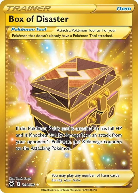 Box of Disaster Secret Rare #214/196 Holofoil Pokémon card from Lost Origin
