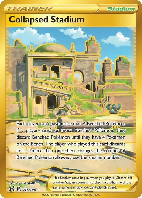 Collapsed Stadium Secret Rare #215/196 Holofoil Pokémon card from Lost Origin