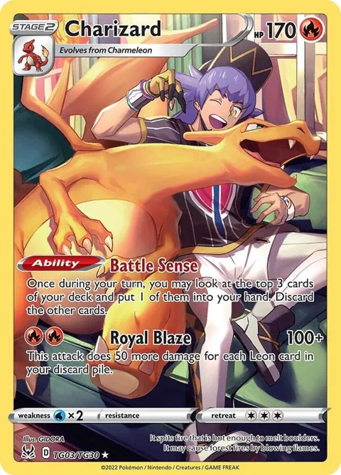 Charizard #TG03/TG30 Holofoil Pokémon card from Lost Origin Trainer Gallery