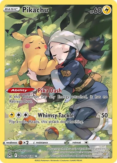 Pikachu #TG05/TG30 Holofoil Pokémon card from Lost Origin Trainer Gallery