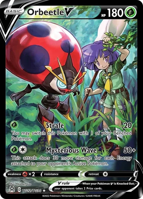 Orbeetle V #TG12/TG30 Holofoil Pokémon card from Lost Origin Trainer Gallery