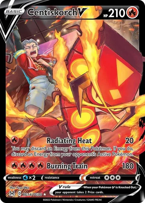 Centiskorch V #TG14/TG30 Holofoil Pokémon card from Lost Origin Trainer Gallery