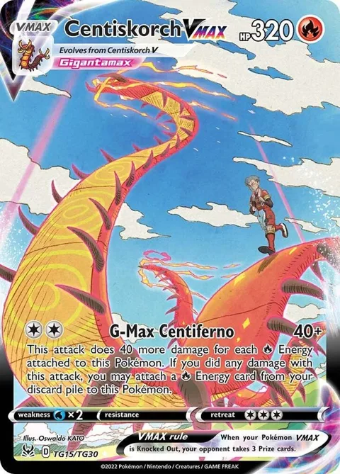 Centiskorch VMAX #TG15/TG30 Holofoil Pokémon card from Lost Origin Trainer Gallery