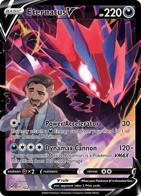Eternatus V #TG21/TG30 Holofoil Pokémon card from Lost Origin Trainer Gallery