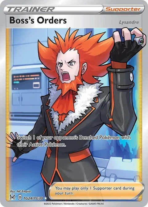 Boss's Orders #TG24/TG30 Holofoil Pokémon card from Lost Origin Trainer Gallery