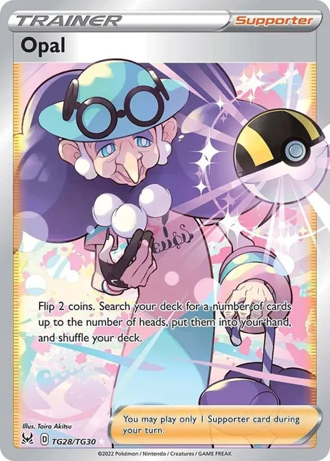 Opal #TG28/TG30 Holofoil Pokémon card from Lost Origin Trainer Gallery