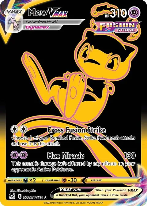Mew VMAX Secret Rare #TG30/TG30 Holofoil Pokémon card from Lost Origin Trainer Gallery