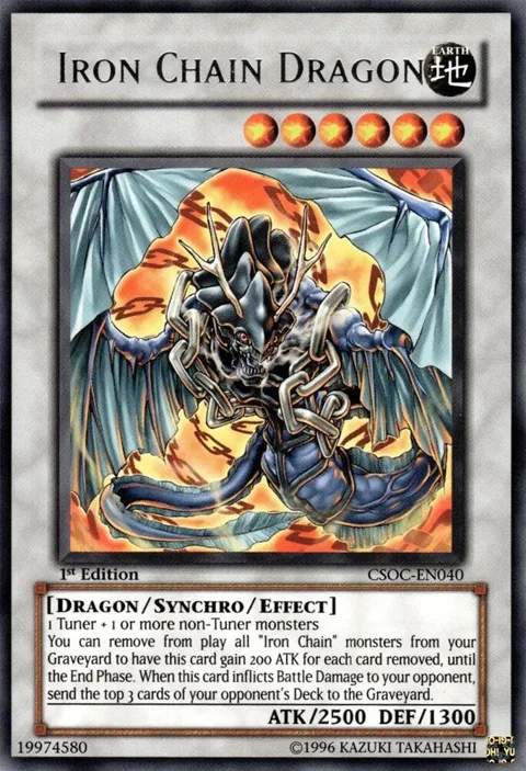 Iron Chain Dragon CSOC-EN040 Unlimited Yu-Gi-Oh card from Crossroads of Chaos