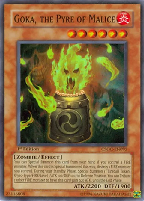 Goka, the Pyre of Malice CSOC-EN095 Unlimited Yu-Gi-Oh card from Crossroads of Chaos