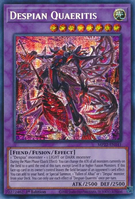 Despian Quaeritis MP22-EN141 Yu-Gi-Oh card from 2022 Tin of the Pharaoh's Gods