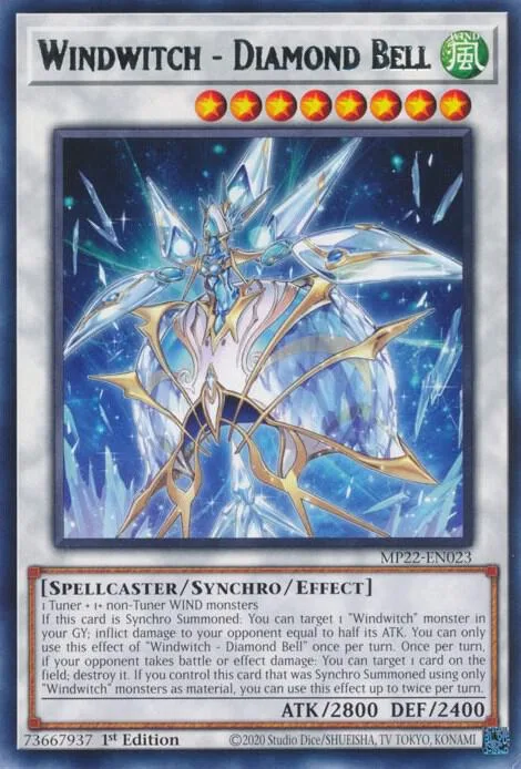 Windwitch - Diamond Bell MP22-EN023 Yu-Gi-Oh card from 2022 Tin of the Pharaoh's Gods