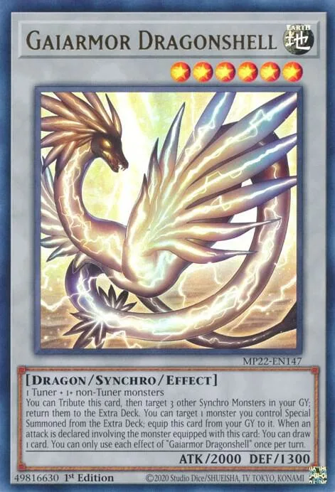 Gaiarmor Dragonshell MP22-EN147 Yu-Gi-Oh card from 2022 Tin of the Pharaoh's Gods