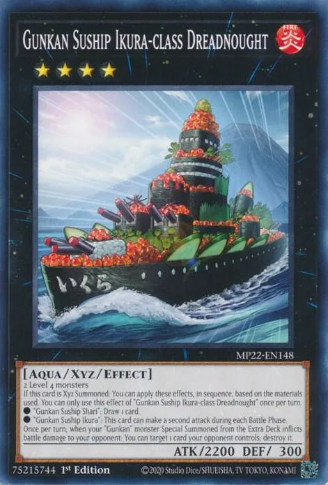 Gunkan Suship Ikura-class Dreadnought MP22-EN148 Yu-Gi-Oh card from 2022 Tin of the Pharaoh's Gods