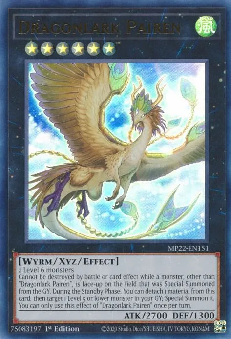 Dragonlark Pairen MP22-EN151 Yu-Gi-Oh card from 2022 Tin of the Pharaoh's Gods