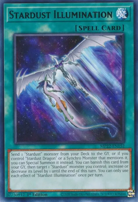 Stardust Illumination MP22-EN152 Yu-Gi-Oh card from 2022 Tin of the Pharaoh's Gods