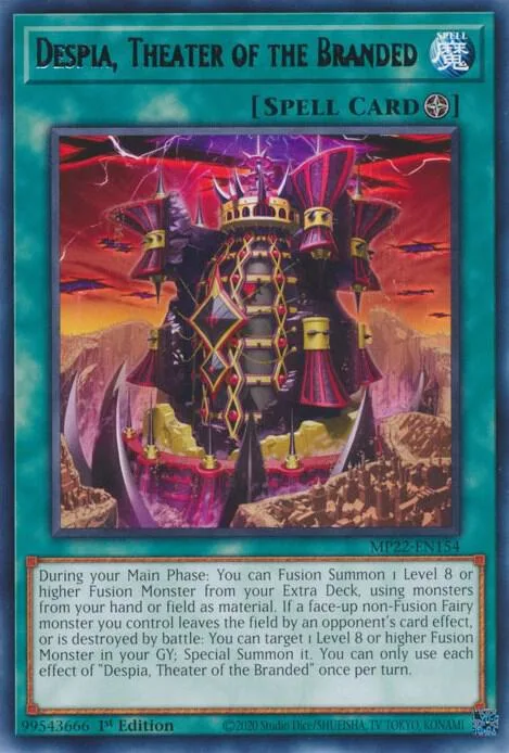 Despia, Theater of the Branded MP22-EN154 Yu-Gi-Oh card from 2022 Tin of the Pharaoh's Gods