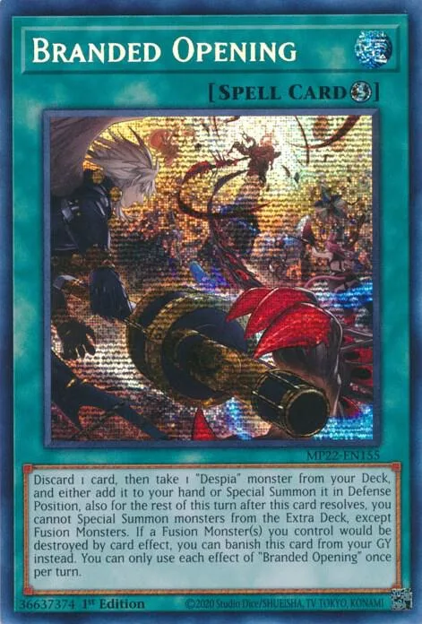 Branded Opening MP22-EN155 Yu-Gi-Oh card from 2022 Tin of the Pharaoh's Gods