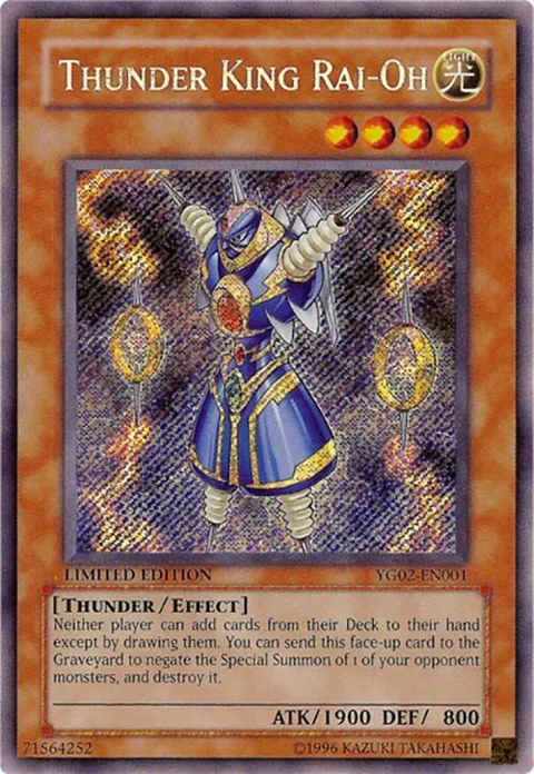 Thunder King Rai-Oh YG02-EN001 Yu-Gi-Oh card from Yu-Gi-Oh! GX Manga Promotional Cards