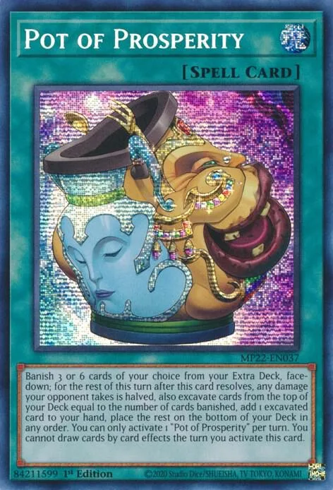 Pot of Prosperity MP22-EN037 Yu-Gi-Oh card from 2022 Tin of the Pharaoh's Gods