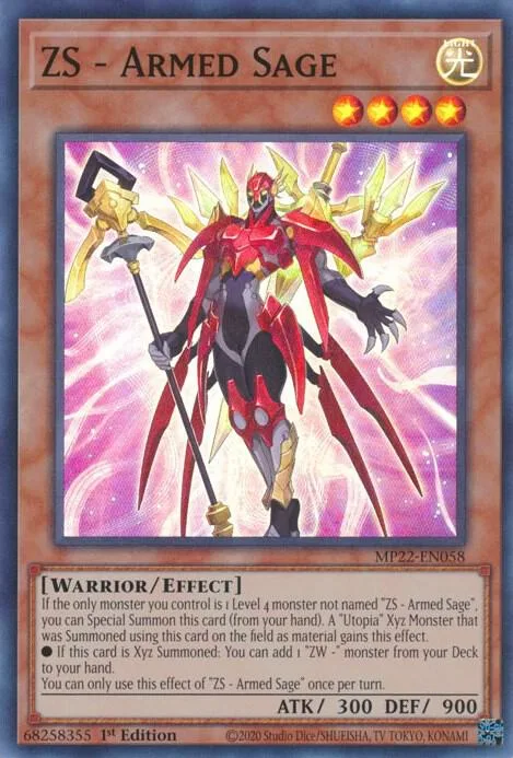 ZS - Armed Sage MP22-EN058 Yu-Gi-Oh card from 2022 Tin of the Pharaoh's Gods