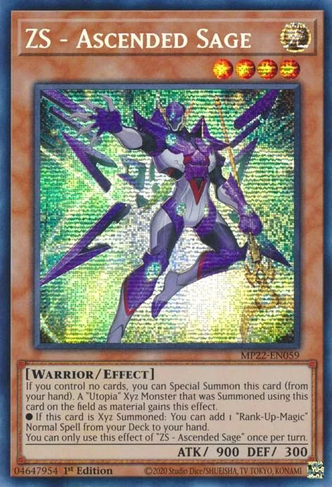 ZS - Ascended Sage MP22-EN059 Yu-Gi-Oh card from 2022 Tin of the Pharaoh's Gods